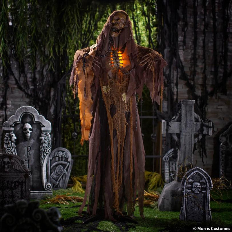 Light-Up Standing Skeleton Reaper with Chains & Sound 5 Ft