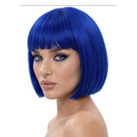 Margot Electric Sapphire Short Blue Bob Wig with Fringe | Allaura Fever Dream