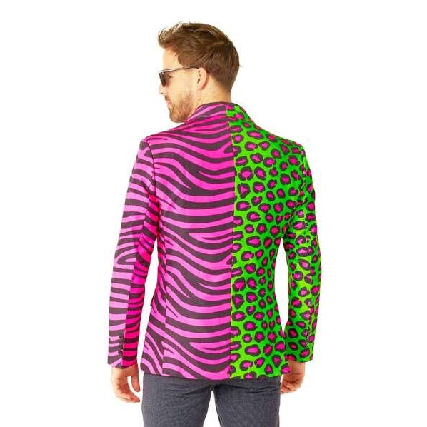 Fashionable men's blazer jacket for neon-themed party outfits