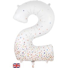 White Number 2 Foil Balloon-86cm