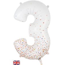 White Number 3 Foil Balloon-86cm