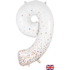 White Number 9 Foil Balloon-86cm