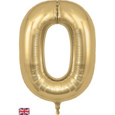 Gold Number 0 Foil Balloon-86cm