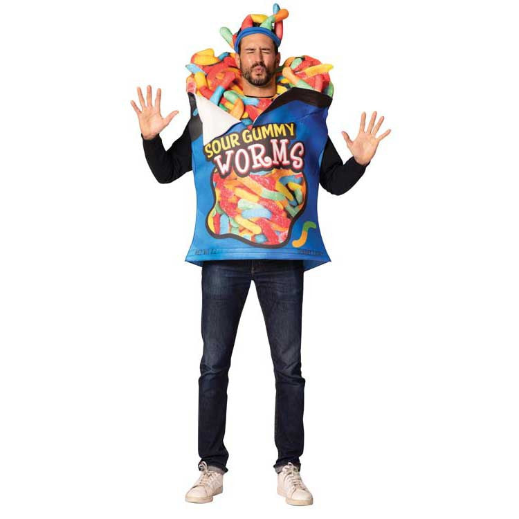 Gummy Worms Bag of Candy Adult Costume Tunic