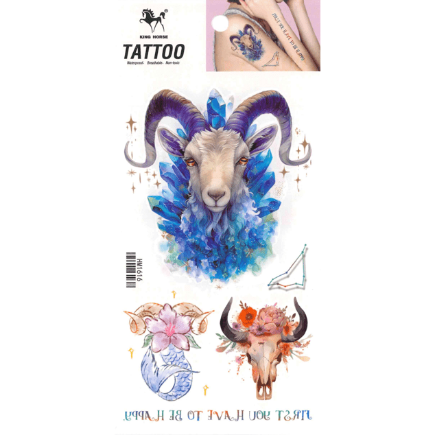 Zodiac-inspired temporary tattoo