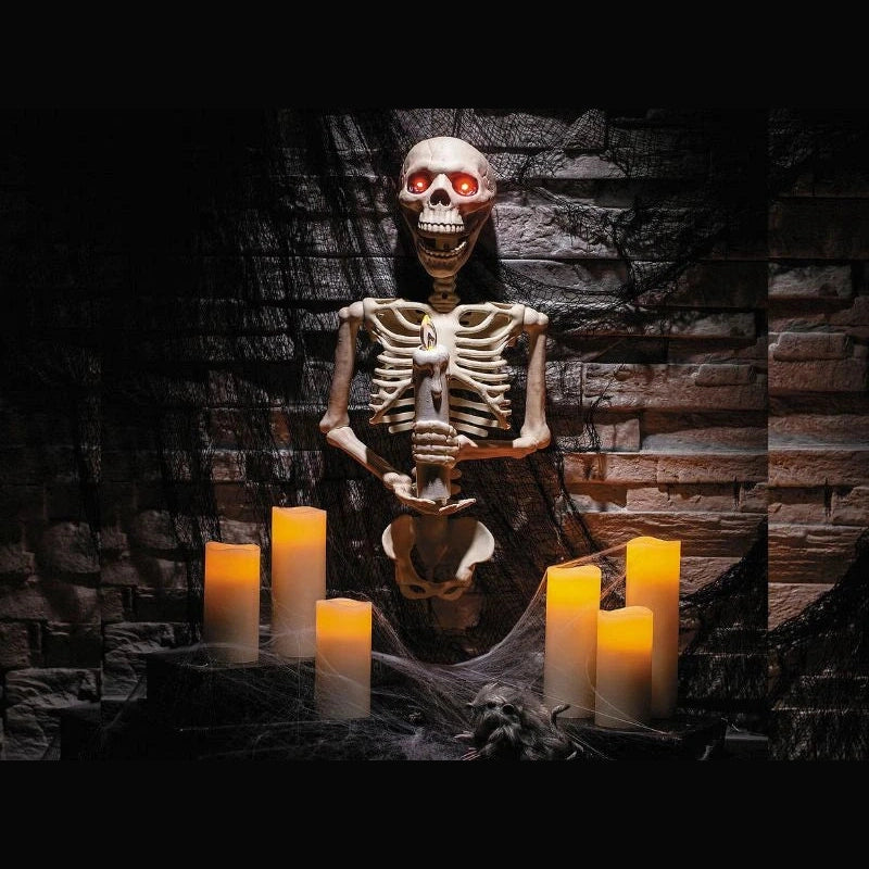 18 1/4" Skeleton Holding a Candle Wall Sconce Halloween Decoration