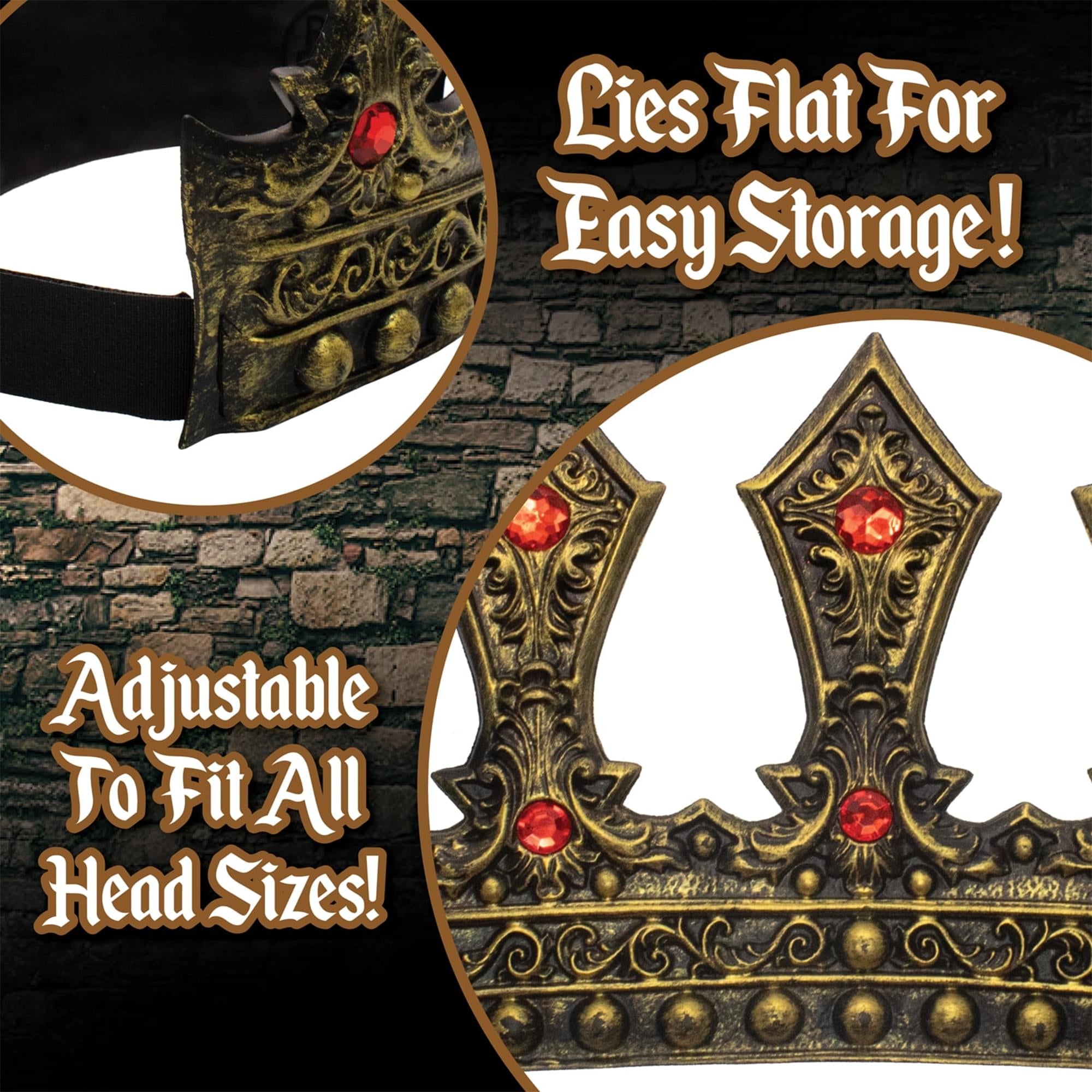 King's Bronze Adjustable Foam Crown, Adult