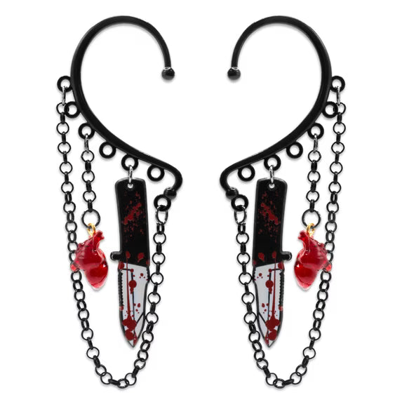 Dagger & Heart Ear Cuffs