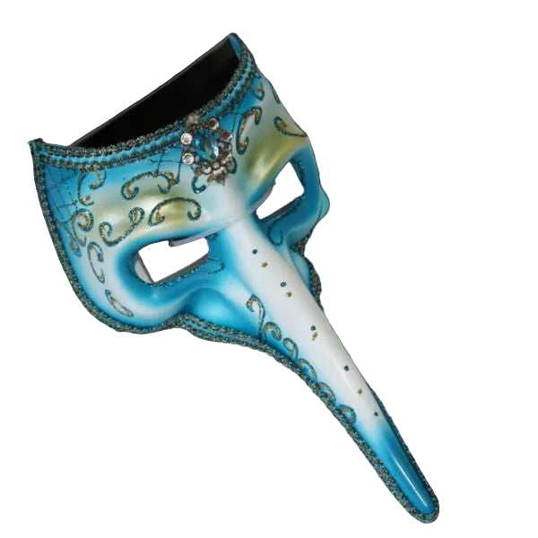 Venetian Masquerade Mask – Blue Long Nose