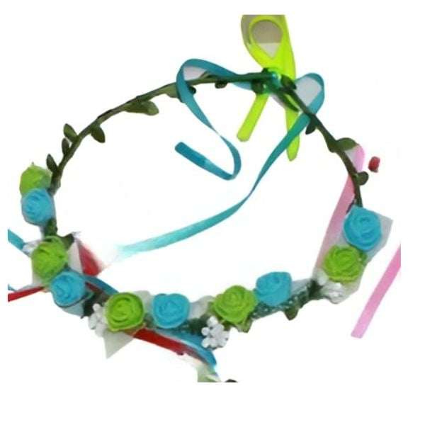 Flower Crown - Green and Blue