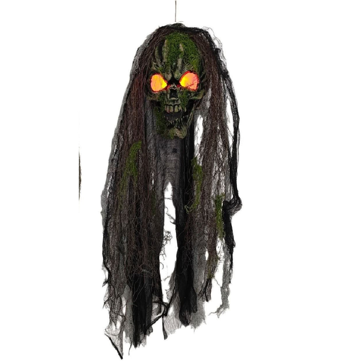 Light Up Moss Skull Demon 1m - Orange Eyes