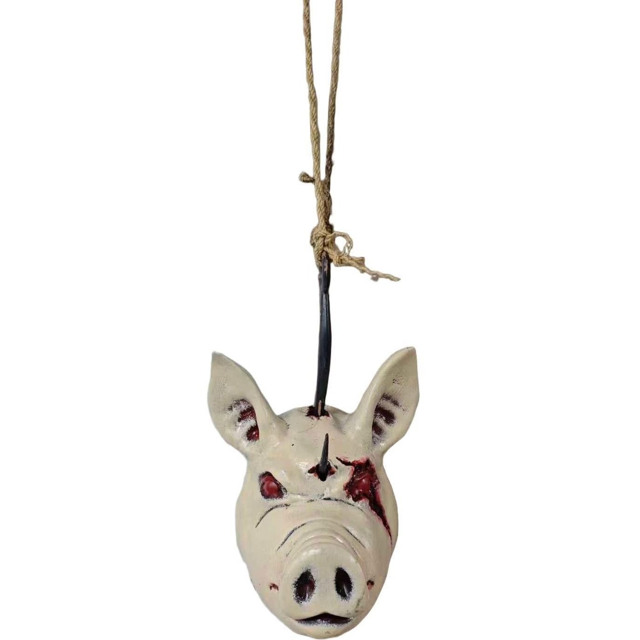 Hanging Hooked Pigs Head 38cm