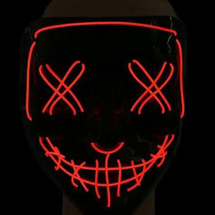 Stitched Mimer Light Up Mask, Red