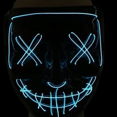 Stitched Mimer Light Up Mask, Blue