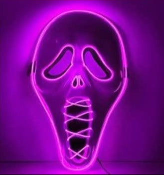 Stitched Demon Light Up Mask - Purple
