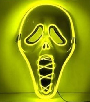 Stitched Demon Light Up Mask - Yellow