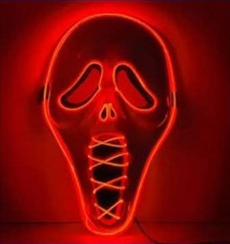 Stitched Demon Light Up Mask - Red