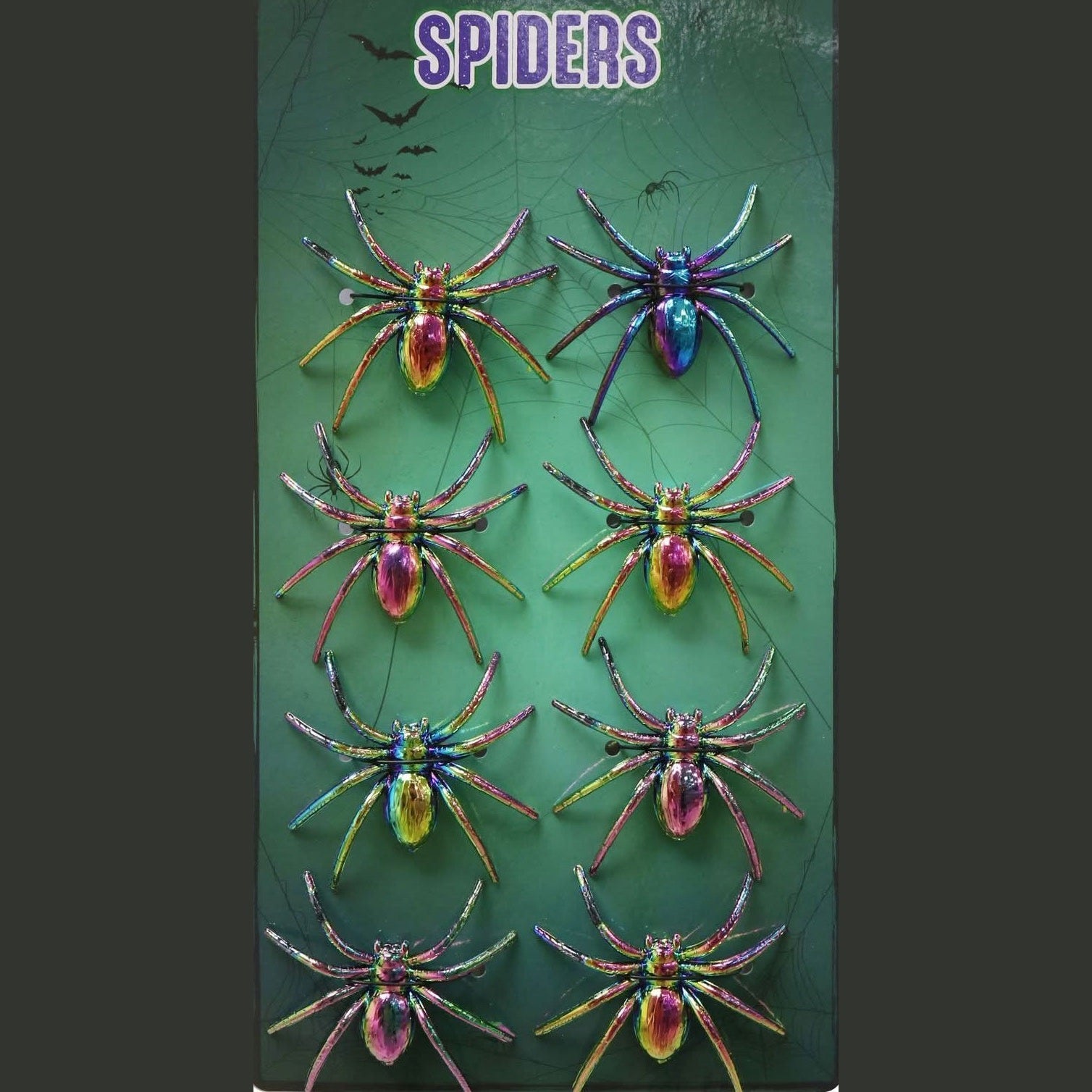 Halloween Spiders 8 Pack-Metallic