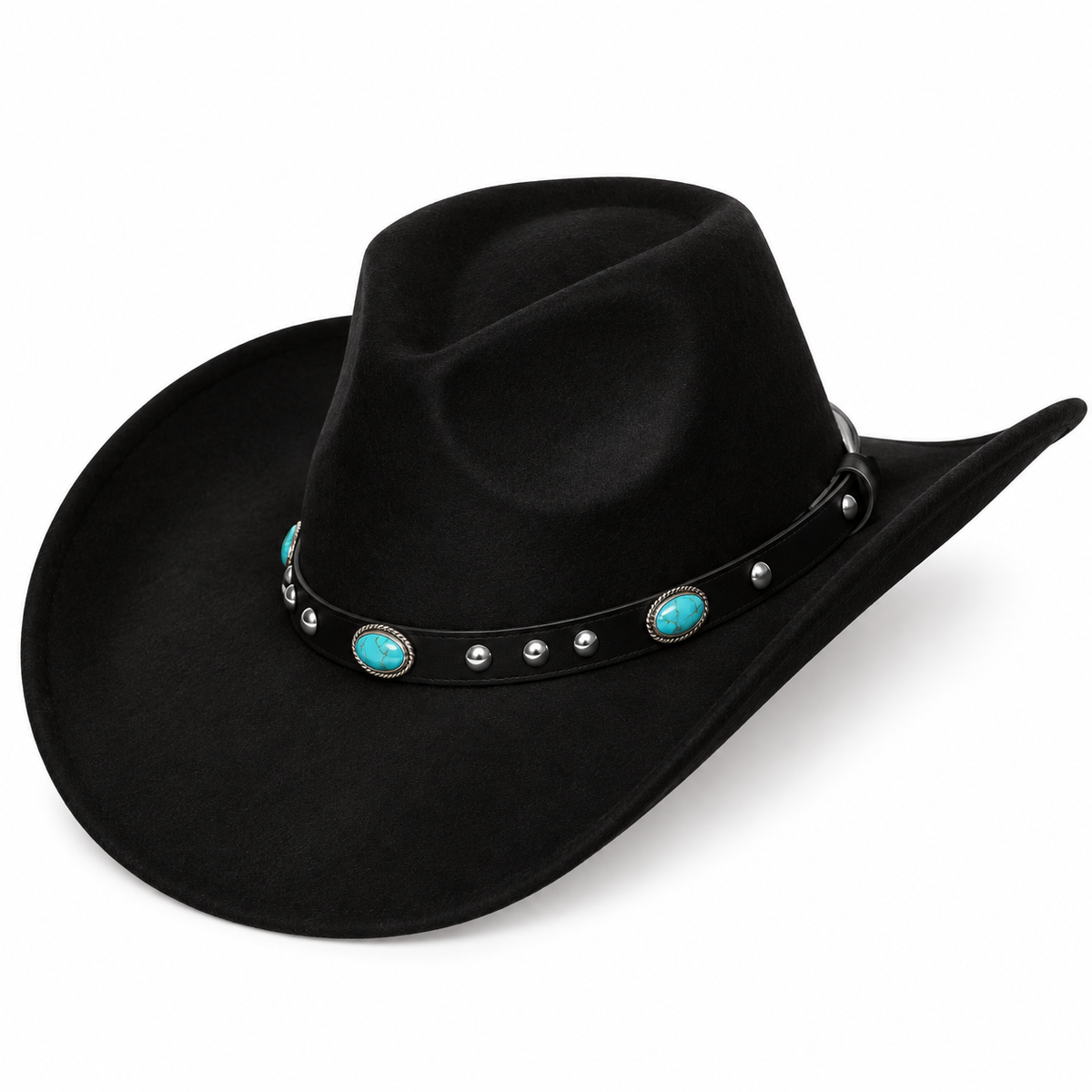 Cowboy Hat With Turquoise Gem Band