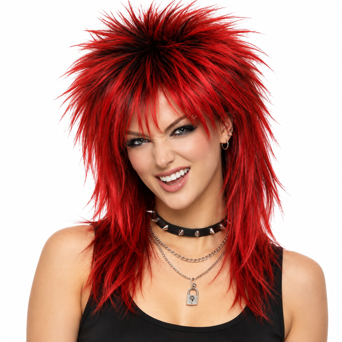Punker Costume Wig, Red