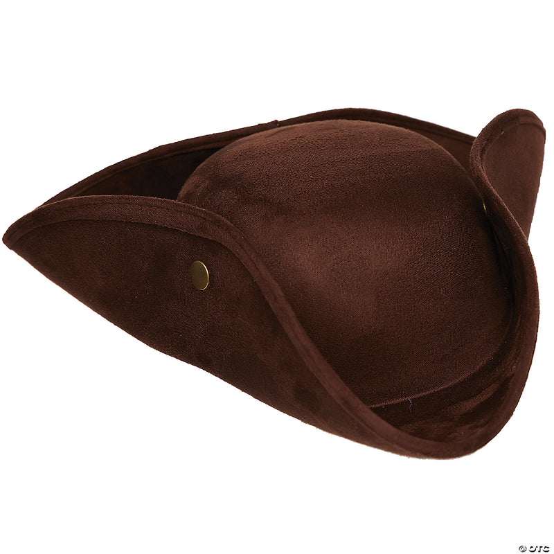Faux Suede Tricorn Hat, Brown