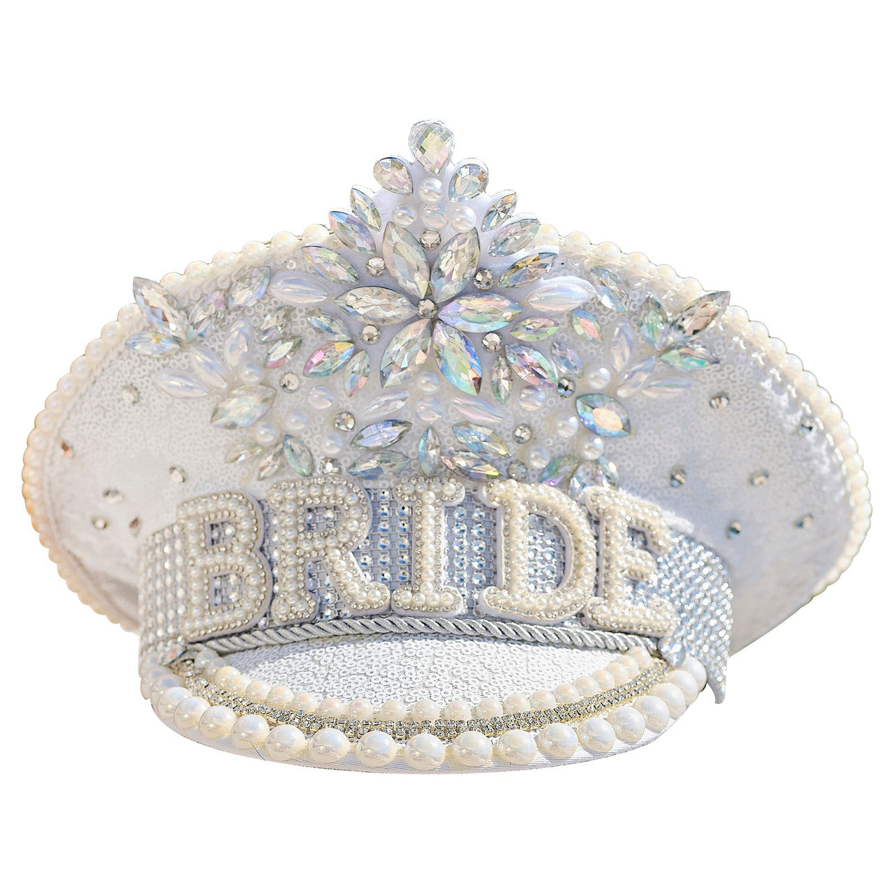 Rhinestone and Pearl Bride Party Hat