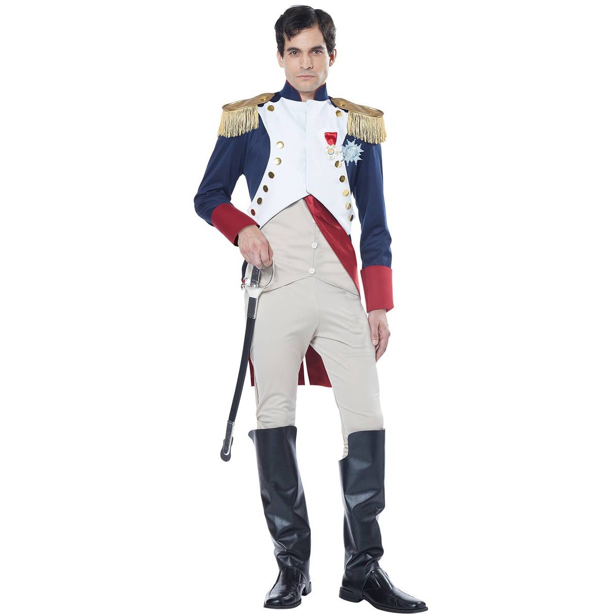 Historical French Emperor Costume for Adults with Tricorn Hat and Epaulettes