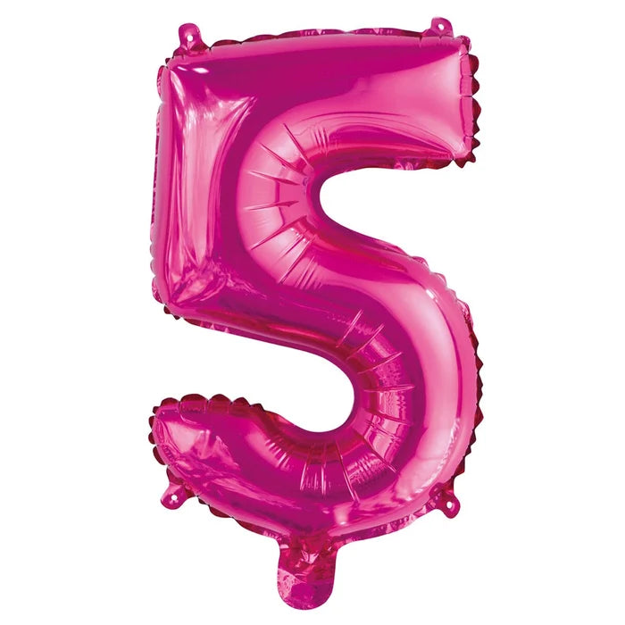 Number 5 Hot Pink Foil Balloon - 35cm