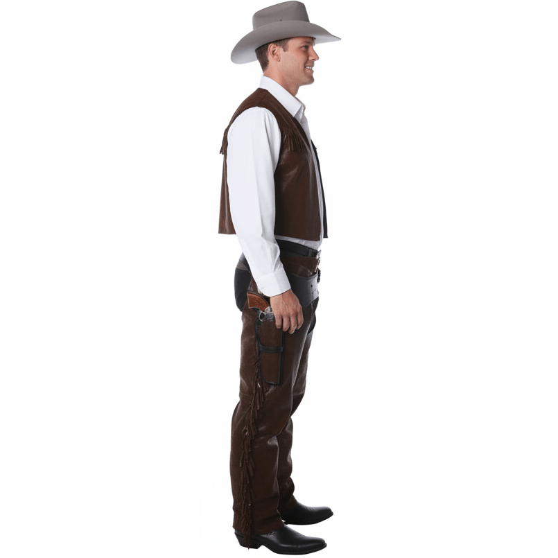 Cowboy Chaps Men's Costume - Side View