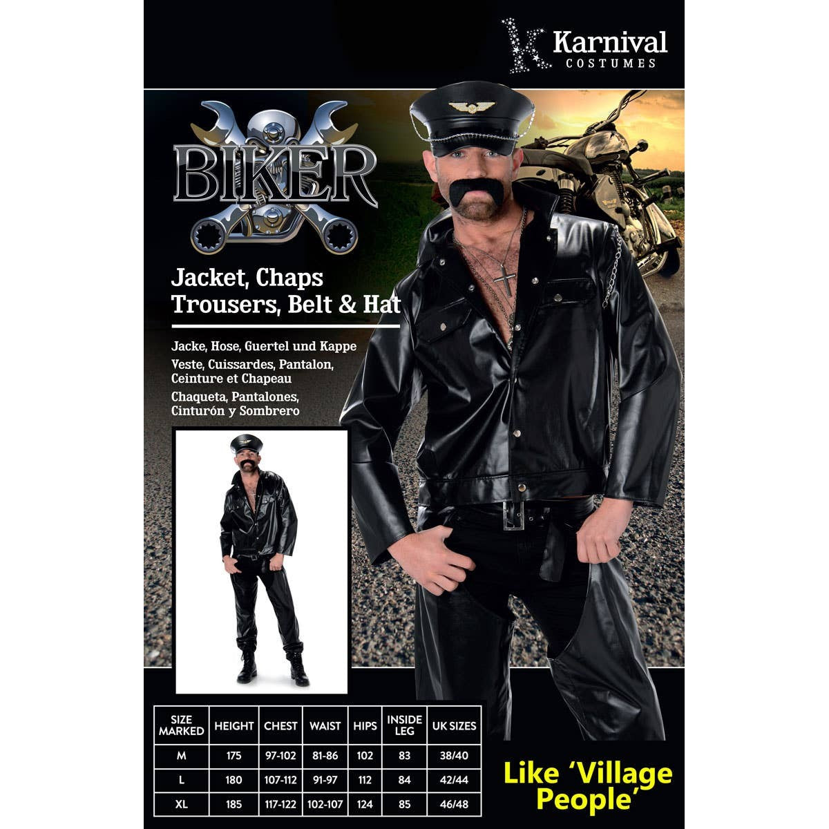 Bad Biker Men's Village People Costume
