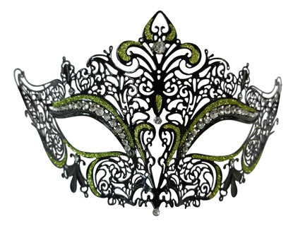 Filigree Eye Mask Black/Green