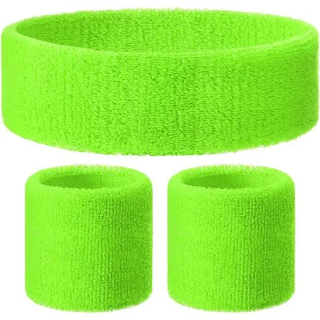 Neon Green Sweatbands 3pk