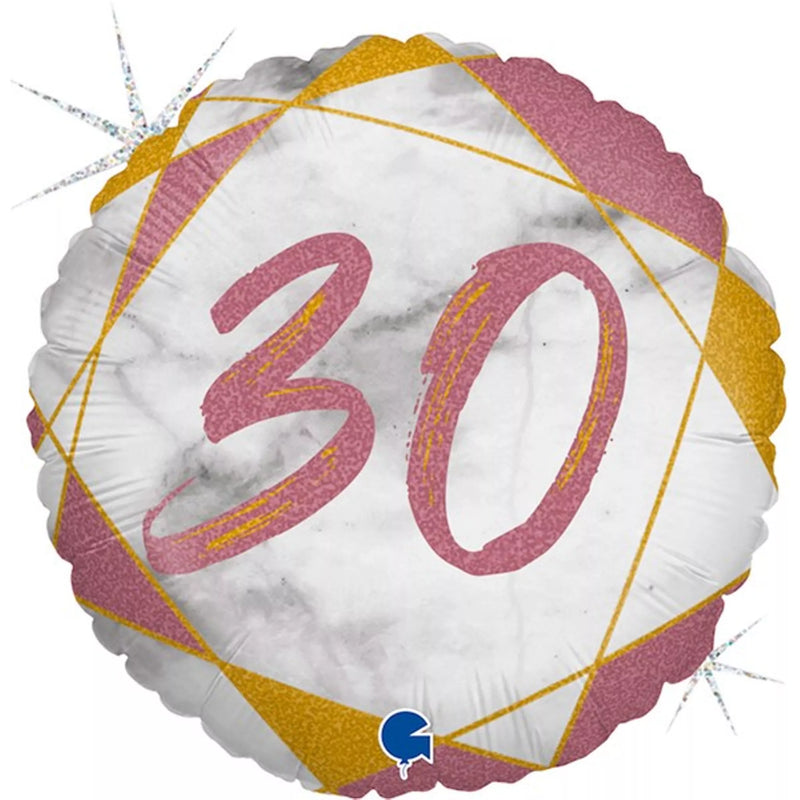 Pink Marble 30 Foil Balloon 45cm