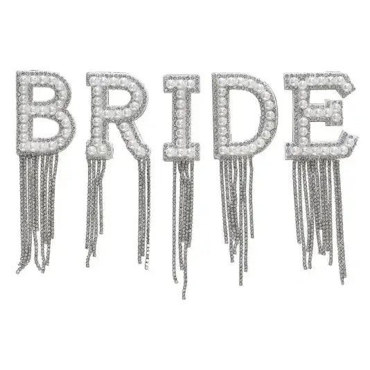 Two Elegant Iron on Bride Patches with Beautiful Tassels