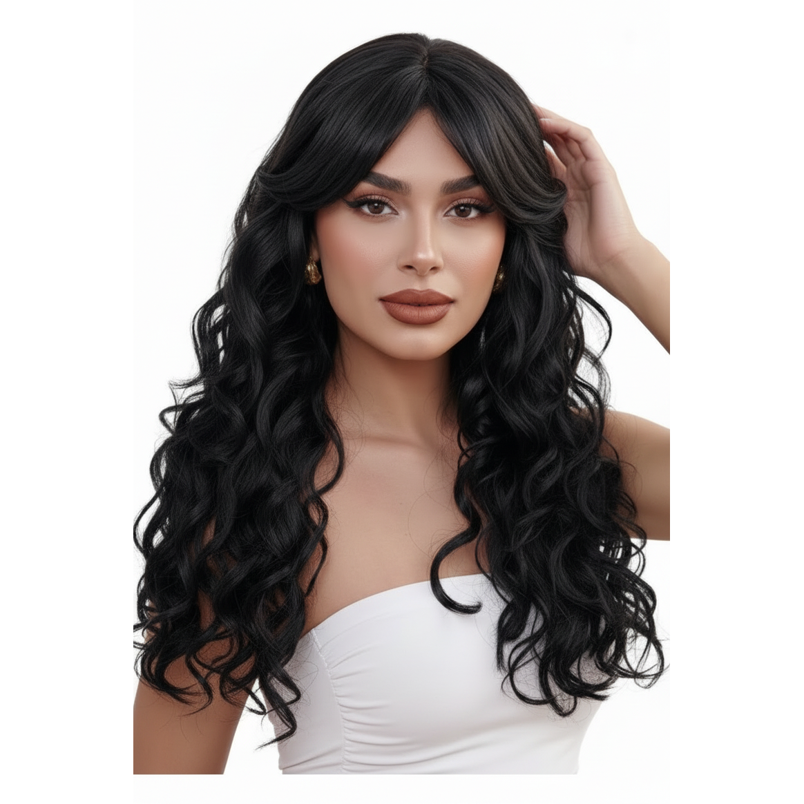 Ash Midnight Muse Long Wavy Black Wig with Fringe | Allaura Fever Dream