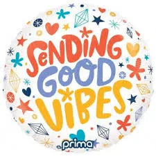 Sending Good Vibes Round Foil Balloon 18"