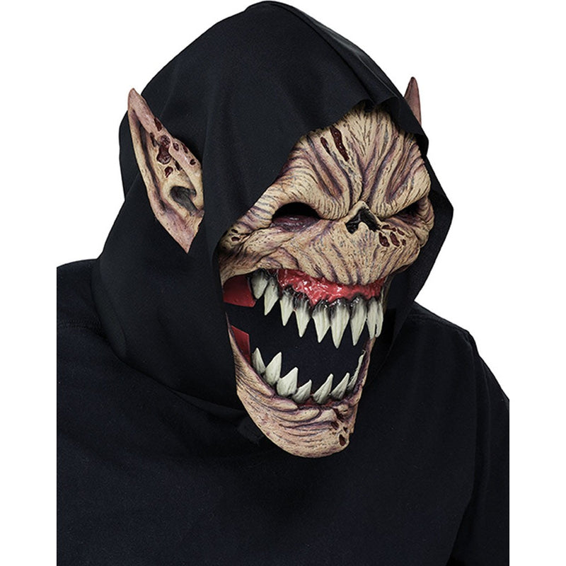 Detailed Fright Fiend Ani-Motion Adult Costume Mask with lifelike movement and terrifying design