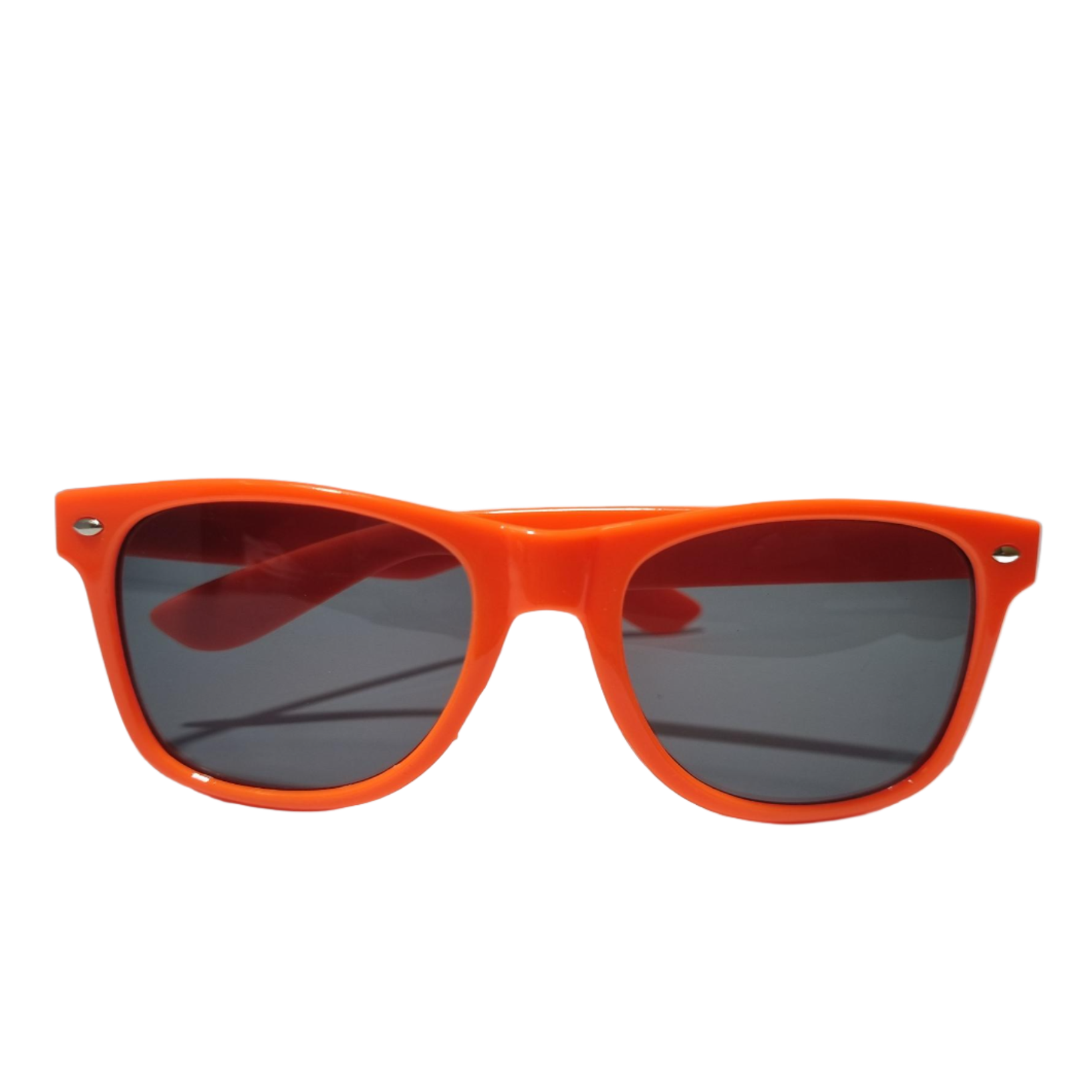 Neon glasses with pink frames and colorful lenses for festival fashion