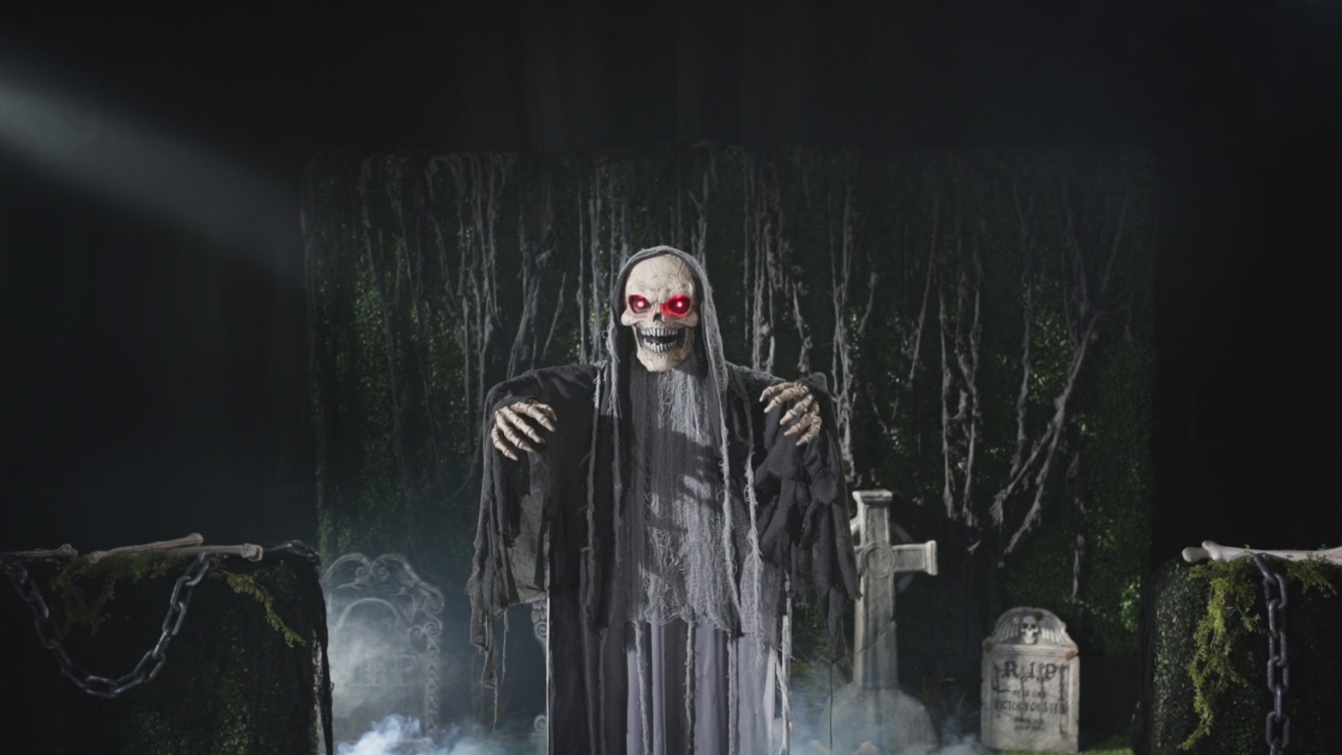 Load video: Standing Skeleton Reaper, 6 Ft