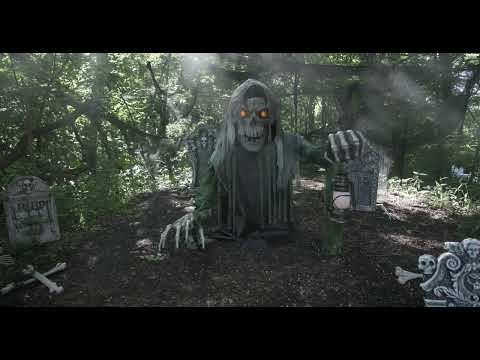 4 Ft. 10" Animated Light-Up Corrouded Skeleton Reaper