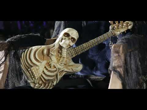 Load video: 2 Ft. Light-Up Ukulele-Shaped Plastic Skeleton Decoration