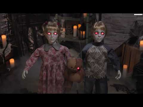 Load video: 3 Ft. Animated Light-Up Apocalypse Twins