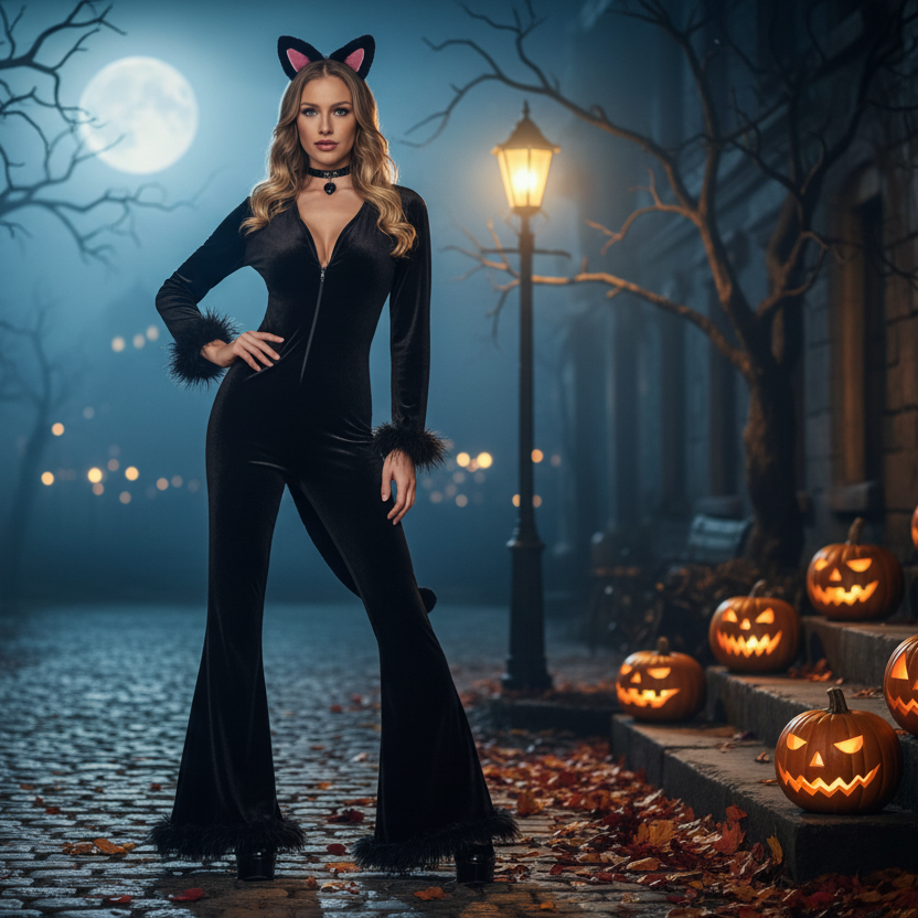 Purrfection Women's Costume - Halloween Background