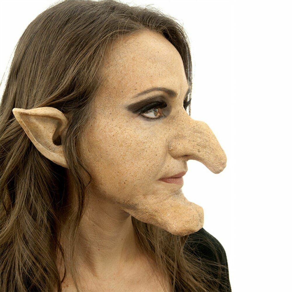 A close-up image of a Witch Hazel Ears Latex Appliance for Halloween costume