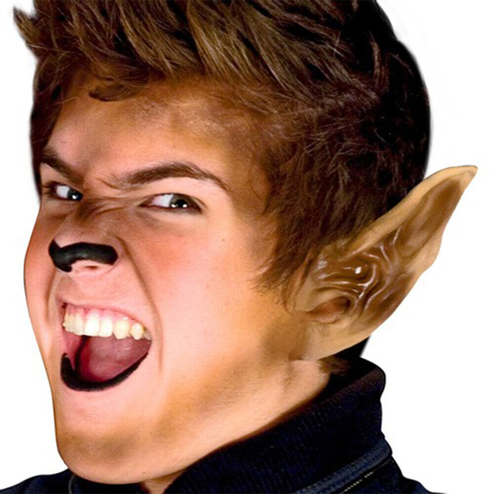 Realistic extra large werewolf ears latex appliance for Halloween costume