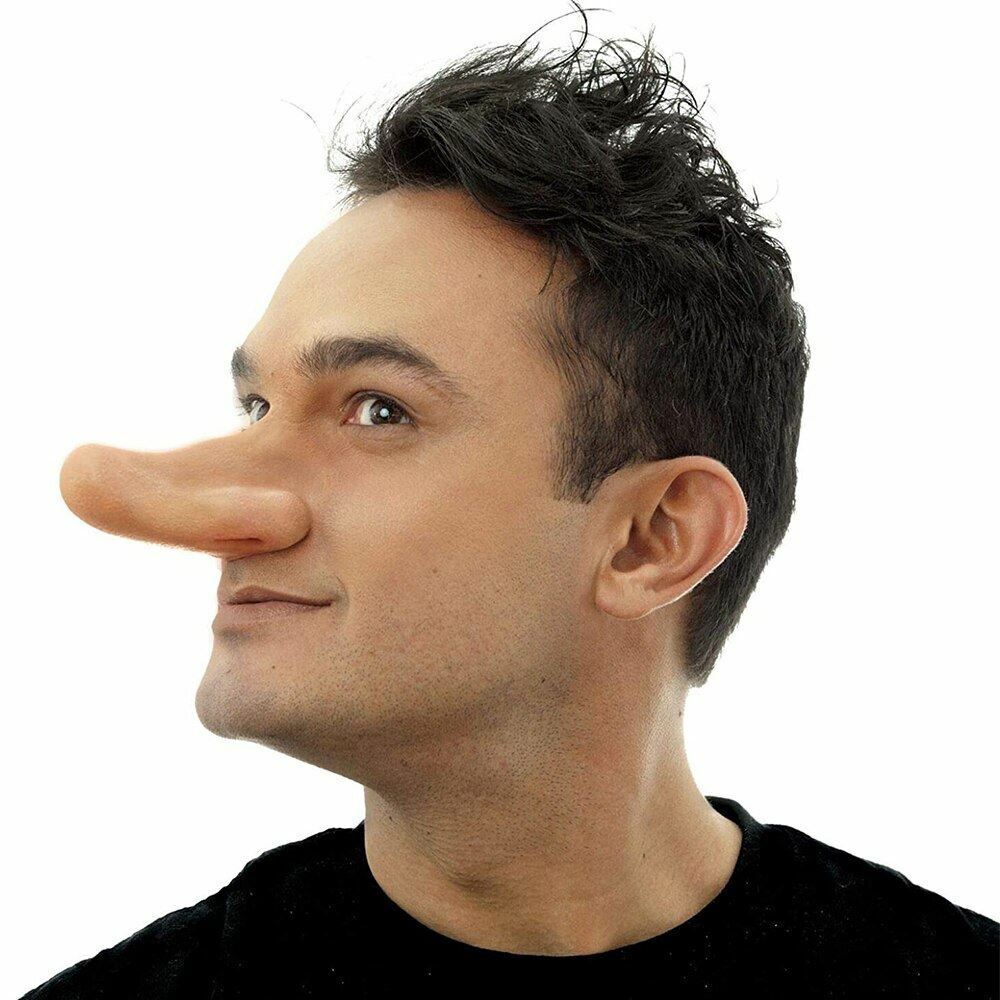 Cyrano Nose Latex Appliance, a realistic prosthetic nose for costumes and special effects makeup