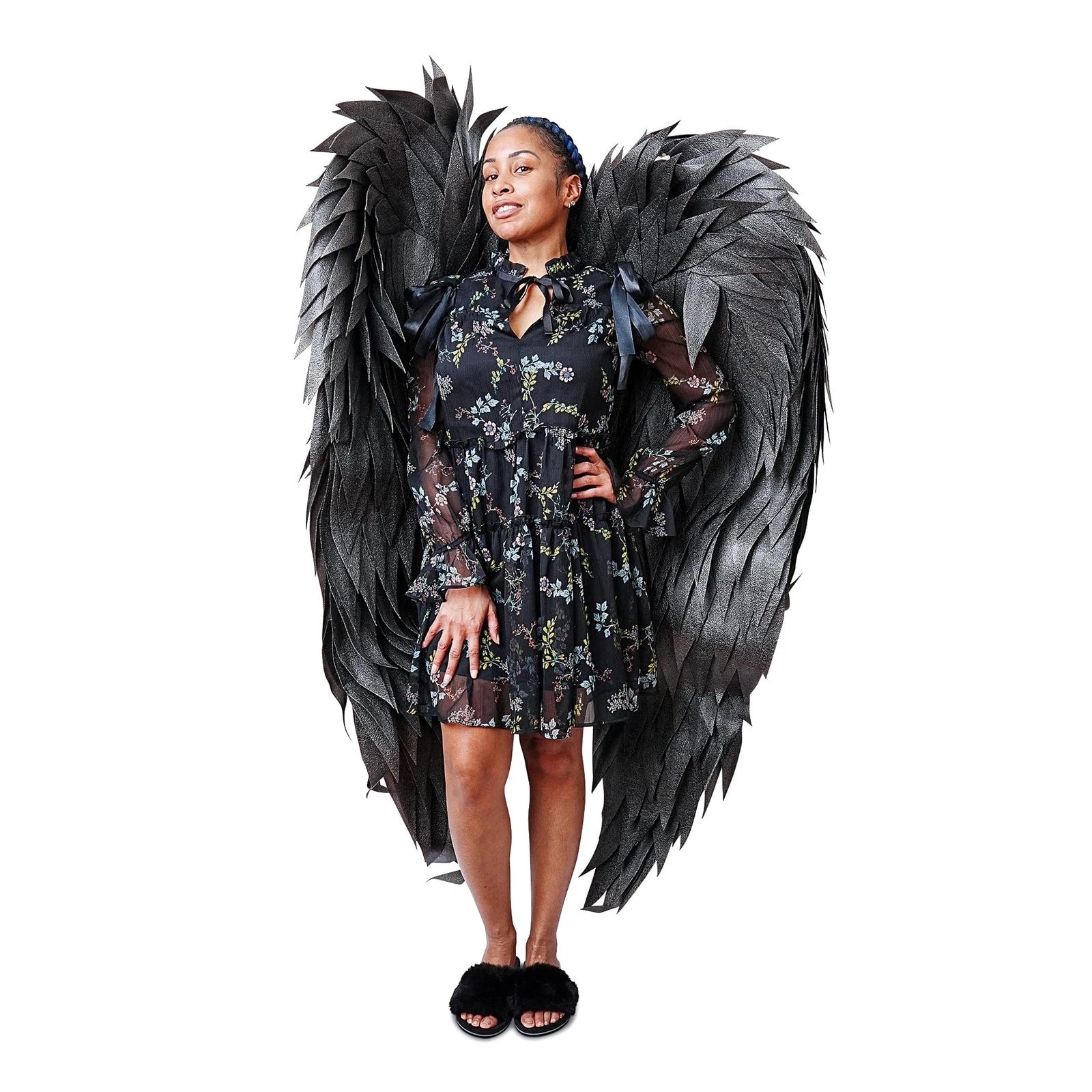 Translucent Dark Grey Full Length Angel Wings Adult