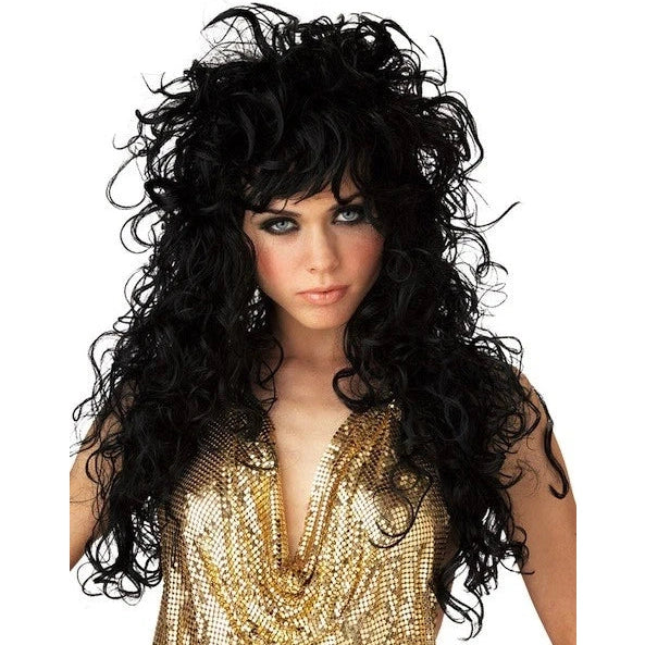 Seduction Sexy Long Curly Black Costume Wig
