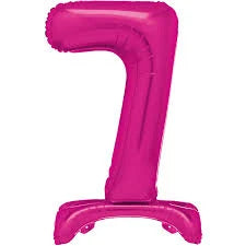 Hot Pink Number 7 Standing Foil Balloon 76cm - Air Fill
