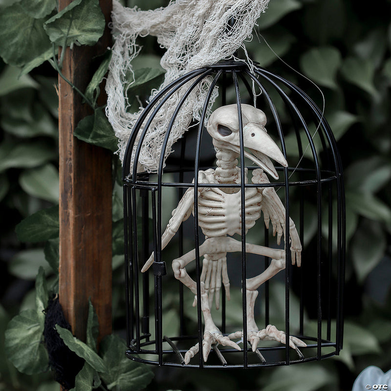 Skeleton Crow in a Cage.